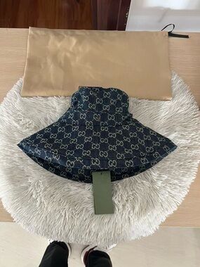 Gucci Dark Navy GG Denim Bucket Hat